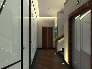 Spora Club, Kerim Çarmıklı İç Mimarlık Kerim Çarmıklı İç Mimarlık Asian style corridor, hallway & stairs