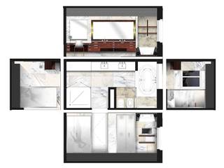 Reforma integral de piso sobre Av. Libertador, KorteSa arquitectura KorteSa arquitectura Baños eclécticos Mármol