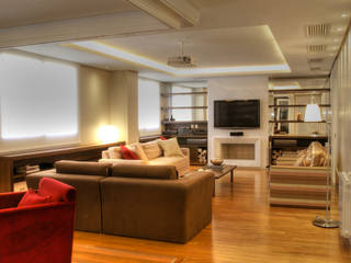 PROJ. ARQ. KARIN MORAES, BRAESCHER FOTOGRAFIA BRAESCHER FOTOGRAFIA Modern living room