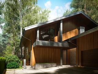 Modern Eco-house in Zhukovka., Design studio of Stanislav Orekhov. ARCHITECTURE / INTERIOR DESIGN / VISUALIZATION. Design studio of Stanislav Orekhov. ARCHITECTURE / INTERIOR DESIGN / VISUALIZATION. Modern Evler