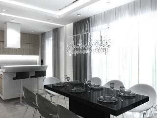 Flight High - projekt wnętrza nowoczesnego apartamentu w Warszawie, ArtCore Design ArtCore Design Modern dining room