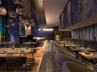 Stardust - projekt wnętrza restauracji, ArtCore Design ArtCore Design Moderne eetkamers