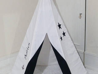 Tipi bleu marine et blanc, motif étoiles et personnalisé, L. 19-83 L. 19-83 Chambre d'enfant moderne Textile Ambre/Or