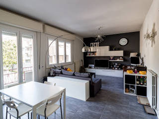 RISTRUTTURAZIONE APPARTAMENTO per una giovane coppia in città, Bartolucci Architetti Bartolucci Architetti Moderne Wohnzimmer Grau