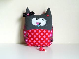 Hibou musical tons gris et rose fuchsia, Amanite rOse Amanite rOse Дитяча кімната бавовна Червоний