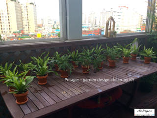 성수동 사무실 베란다 정원 디자인 및 시공 [Office Balcony Garden], Potager Potager 클래식스타일 발코니, 베란다 & 테라스