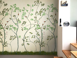 Hand-painted wallpaper Peinture XXIX , Snijder&CO Snijder&CO Sala da pranzo in stile classico