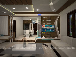 Mr.Rajesh Residence, MAPLE TREE MAPLE TREE Modern living room