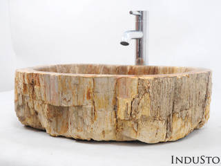 Umywalki kamienne i mozaika Fossil Wood, Industone.pl Industone.pl Bagno eclettico