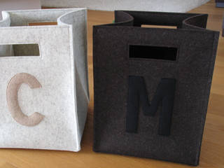 Spielzeugkorb aus 100% Wollfilz mit Buchstabenapplikation, OLIVA OLIVA 嬰兒房/兒童房
