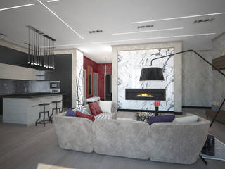 Трехкомнатная квартира в Москве, Decor&Design Decor&Design Eclectic style living room