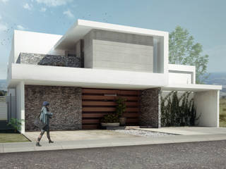 RESIDENCIA CUMBRES, TAQ arquitectura TAQ arquitectura Дома в стиле минимализм Камень