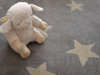 Alfombra estrellas, bla bla textiles bla bla textiles ห้องนอนเด็ก ขนแกะ Orange