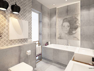 Łazienka z arabeską, Klaudia Tworo Projektowanie Wnętrz Sp. z o.o. Klaudia Tworo Projektowanie Wnętrz Sp. z o.o. Modern Bathroom