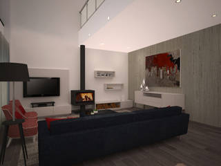 Projecto 3D - Decoração sala estar e jantar - Moradia Alcochete, Mariline Pereira - Interior Design Lda. Mariline Pereira - Interior Design Lda. Salas de estar modernas