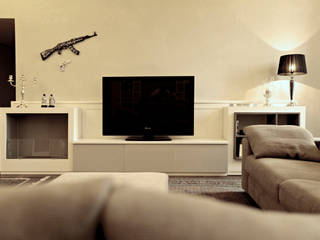 Appartamento Residenziale - Monza - 2012, Galleria del Vento Galleria del Vento Modern Living Room Wood White TV stands & cabinets
