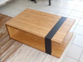 Table Basse Bambou, LC CRÉATION MOBILIER LC CRÉATION MOBILIER モダンデザインの ダイニング