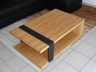 Table Basse Bambou, LC CRÉATION MOBILIER LC CRÉATION MOBILIER モダンデザインの ダイニング