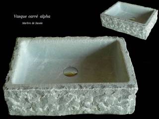 Vasque "Carré Alpha", Arlequin Arlequin BadezimmerWaschbecken Marmor Grau