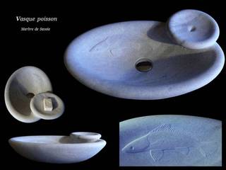 Vasque "Poisson", Arlequin Arlequin BadezimmerWaschbecken Marmor Grau