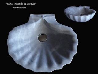 Vasque "Coquille St Jacques alpha", Arlequin Arlequin BadezimmerWaschbecken Marmor Grau