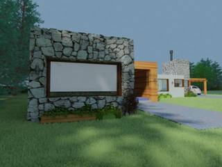 VIVIENDA UNIFAMILIAR EN EL CAMPO / RENDERS, CubiK CubiK Modern houses Stone