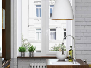 оформление кухонной и гостиной зон, sreda sreda Industrial style kitchen White