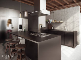 Kitchen in loft / Kuchnia w lofcie, Kola Studio Wizualizacje Architektoniczne Kola Studio Wizualizacje Architektoniczne