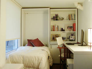 6M2 Cuarto de Huéspedes + Escritorio, MinBai MinBai Minimalistische Schlafzimmer Holz Weiß