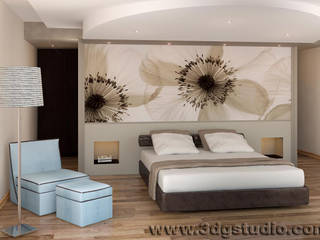 Rendering villa , 3dgstudio 3dgstudio Modern style bedroom