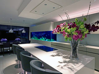Serene Modern Interior, Aquarium Architecture Aquarium Architecture Moderne Esszimmer