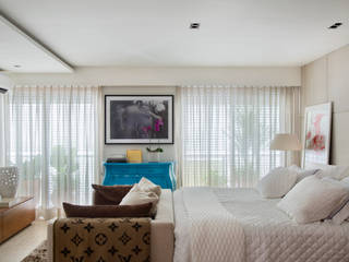 APARTAMENTO M.A., Yamagata Arquitetura Yamagata Arquitetura Modern Bedroom Cotton White Beds & headboards