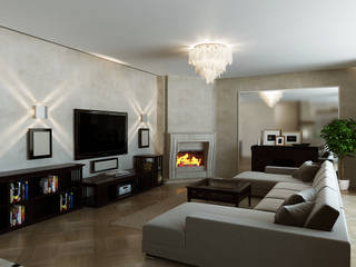Гостиная в Барнауле, Хауспрофи Хауспрофи Eclectic style living room