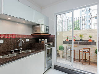 Apartamento 13, Patrícia Azoni Arquitetura + Arte & Design Patrícia Azoni Arquitetura + Arte & Design مطبخ