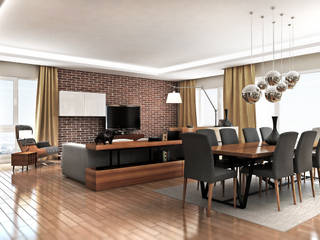 3D Görselleştirme ve Sunum, Cephe Çizimi Cephe Çizimi Modern living room