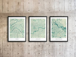 Vintage Map Posters, cityartposters cityartposters Meer ruimtes