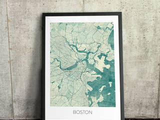 Vintage Map Posters, cityartposters cityartposters غرف اخرى