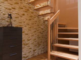 Bolzentreppe Velbert, lifestyle-treppen.de lifestyle-treppen.de ห้องโถงทางเดินและบันไดสมัยใหม่ ไม้ Wood effect