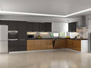 MUTFAK ÇALIŞMALARI, 3D MİMARİ 3D MİMARİ Modern kitchen Wood Wood effect