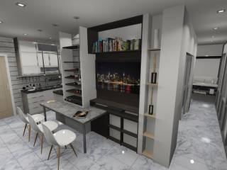 APARTAMENTO EN TENERIFE, ESPAÑA, Grupo JOV Arquitectos Grupo JOV Arquitectos Ruang Makan Minimalis Marmer