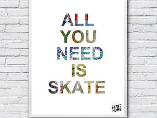 Birthday Gift Ideas for Skater Boyfriend with skateboarding illustration, skate-home skate-home 嬰兒房/兒童房