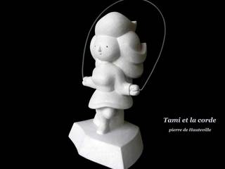 Tami et la corde, Arlequin Arlequin Kunst Skulpturen Stein Beige