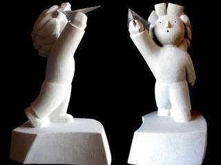 Djanck et l'avion, Arlequin Arlequin Kunst Skulpturen Stein Beige