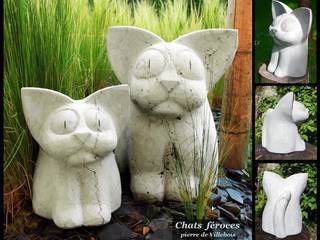 Les chats féroces, Arlequin Arlequin Kunst Skulpturen Stein