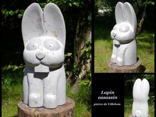 Lapin Assassin, Arlequin Arlequin Kunst Skulpturen Stein