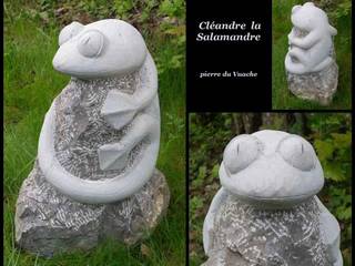 Cléandre la salamandre, Arlequin Arlequin Kunst Sculpturen Steen