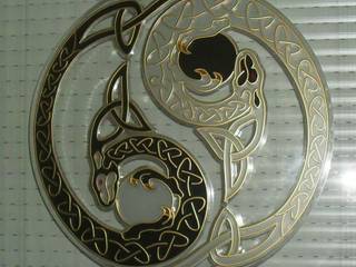 Witraż - zawieszka Yin Yang, GAWITR GAWITR Asian style window and door Plastic