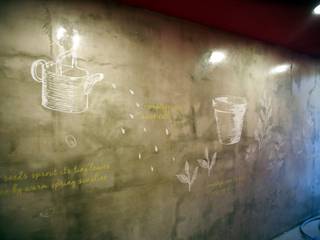 유니스의정원(이풀실내정원) 인테리어벽화 몰핀아트 인더스트리얼 발코니, 베란다 & 테라스