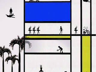 Custom magnetic wallpaper 'Mondrian' - in collaboration with Cole & Son., MAGSCAPES LTD MAGSCAPES LTD Modern Duvar & Zemin