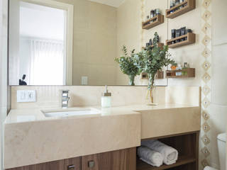 Apartamento Jovem Empresário, Stefani Arquitetura Stefani Arquitetura BathroomMedicine cabinets MDF Wood effect
